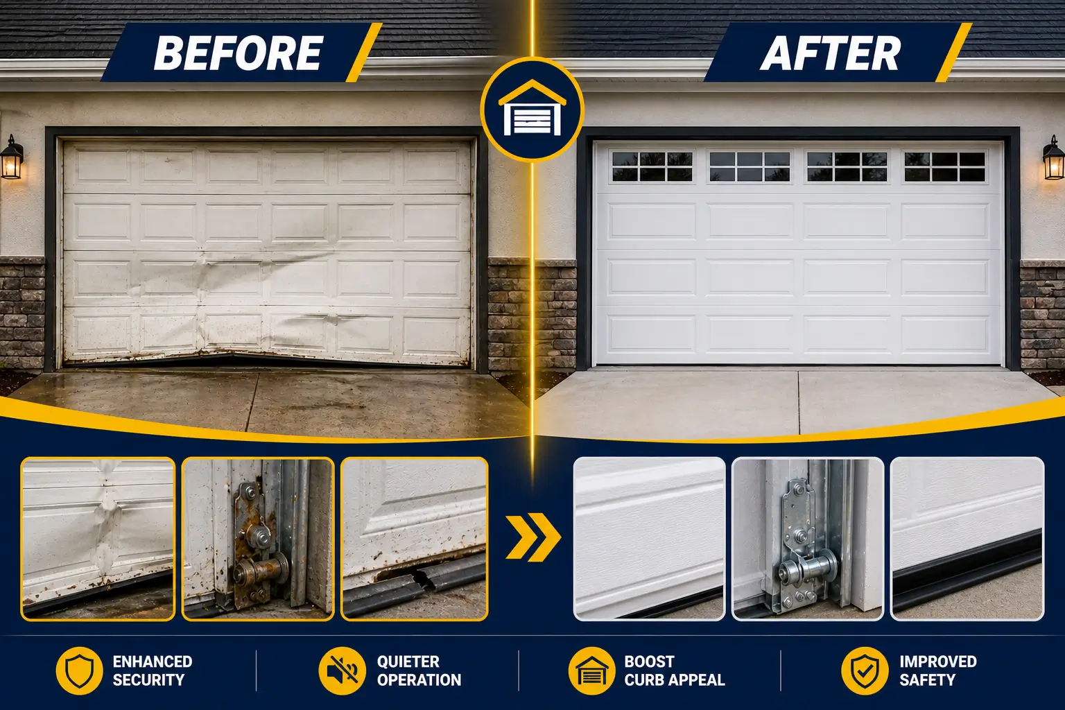 garage door repair before and after